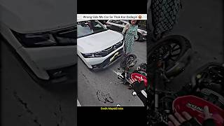 Car se thok diya wrong side me 🤬shorts bike rider motovlog car [upl. by Llerad736]