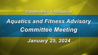 GRF Aquatics and Fitness Advisory Meeting on January 25 2024 [upl. by Ahsener373]