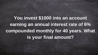 How to use compound interest to find the final value [upl. by Hyrup]