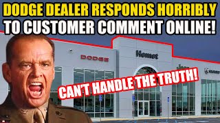 DODGE DEALER RESPONDS HORRIBLY TO CUSTOMER ONLINE SHOWS TRUE COLORS [upl. by Penthea314]