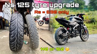 Ns 125 big tyre upgrade  140 or 160 tyre lagaw confused 🤔  ns125 [upl. by Anelac998]