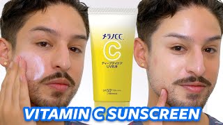 SUNSCREEN WITH VITAMIN C  MELANO CC UV LOTION SPF 50 Review [upl. by Eelime]