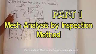 Mesh Analysis by Inspection Method in electric circuits [upl. by Okier]