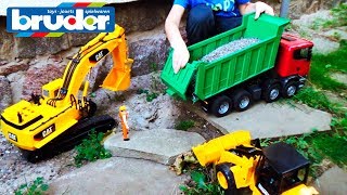 Car toy video for kids Excavator and Construction Trucks for Children learn [upl. by Rabin]