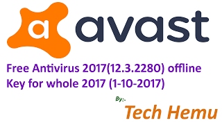 Avast Free Antivirus 2017 1232280 offline licence key [upl. by Hachman]