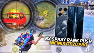 6X SPRAY RANK PUSH IN BGMIPUBG ON INFINIX GT 20 PRO [upl. by Adiahs]