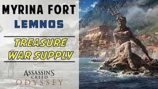 Myrina Fort Lemnos  Loot Treasure amp War Supply Location  ASSASSINS CREED ODYSSEY [upl. by Ocimad]