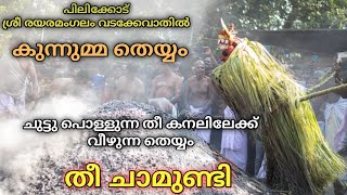 കുന്നുമ്മ തെയ്യം വിഷ്ണുമൂർത്തിയുടെ അഗ്നിപ്രവേശനം പിലിക്കോട് ശ്രീ രയരമംഗലം വടക്കേവാതിൽ ഒറ്റക്കോലം [upl. by Delcina]