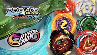 QUADSTRIKE BEYS HYPERSPHERE CROSSOVER  Beyblade Burst Epic Battle [upl. by Yojal107]