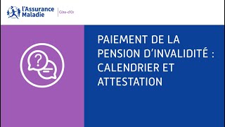 Pension dinvalidité  Paiement de la pension dinvalidité  calendrier et attestation [upl. by Files982]