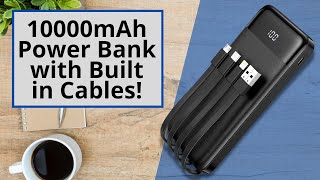 10000mAh Power bank with Built in Cables [upl. by Yehudit]