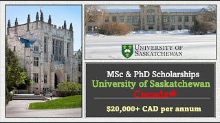 Masters and PhD Scholarship at the University of Saskatchewan in Canada [upl. by Tillford]