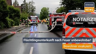 EHRENBERG Flüchtlingsunterkunft nach Feuer unbewohnbar [upl. by Lien]