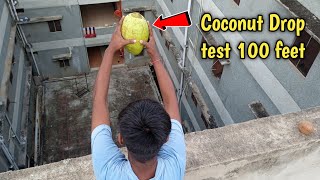 क्या होगा जब् नरियल् को 100 feet से गिरया जाए तो  Coconut Drop test From 100 Feetit will survive [upl. by Arayc]