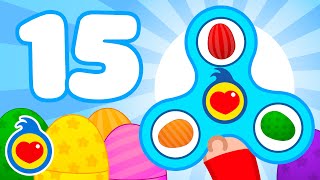 15 Huevos de Pascua Sorpresa de Colores Fidget Spinner ♫ Canciones Infantiles ♫ Plim Plim [upl. by Abey]