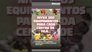 TODOS OS NÍVEIS DOS EQUIPAMENTOS DOS HERÓIS PARA CADA CENTRO DE VILA NO CLASH OF CLANS rafacocbr [upl. by Ah]