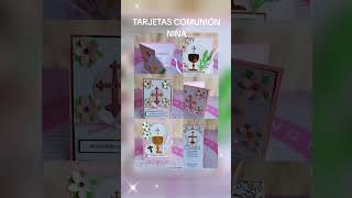 Tarjetas de primera comunión niña primeracomunion scrapbooking cardmaking [upl. by Reace449]