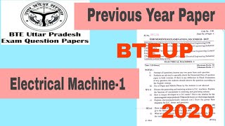 Electrical Machine1 Previous Year Questions Paper  BTEUP  Polytechnic Sem3rd Electrical [upl. by Daryn]