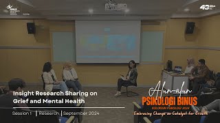 Alunalun Psikologi 2024 Insight Research Sharing on Grief and Mental Health [upl. by Annahavas]