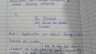 Application for School Leaving certificate Application for all classes [upl. by Marcelo]