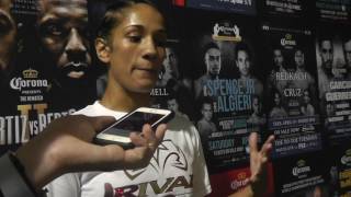 PRETTY BOXING CHAMP AMANDA SERRANO AFTER HER FIRTS RD KO WIN 291 22 KOS EsNews Boxing [upl. by Annekim129]