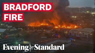 Raw video Scene of fire in Bradford [upl. by Nahamas]