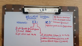 Brugada syndrome with mnemonic in less than 2 minutes [upl. by Warthman]