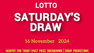 The national lottery lotto draw for saturday 16 November 2024 [upl. by Ita]