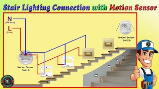 Stair Lighting Connection with Motion Sensors  How to Wire Stair Lights Using Motion Sensors [upl. by Downs911]