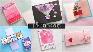 6 Easy Greetings Cards Ideas  Handmade Greeting Cards [upl. by Milstone]