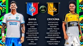 BAHIA X CRICIÚMA  Copa do Brasil 2024 [upl. by Pirri]