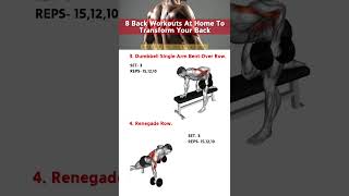 10 Back Workouts At Home To Transform Your Back workout gymworkout [upl. by Enenaej]