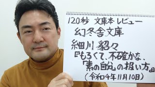 文庫書評 細川貂々「もろくて、不確かな、「素の自分」の扱い方」（幻冬舎文庫）をめぐって （「120秒で文庫本レビュー」②） [upl. by Nonnairb]