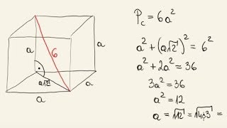 Zadanie  mając przekątną sześcianu oblicz pole całkowite [upl. by Armmat]