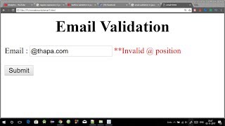 Email validation in Javascript in Hindi 2018  with source code [upl. by Zehe]