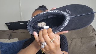 Ugg Tasman Slippers Black dhgate haul [upl. by Yentihw]