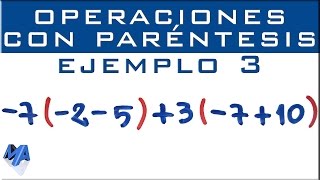 Operaciones con paréntesis  Suma resta y multiplicación  Ejemplo 3 [upl. by Pablo]