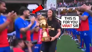 Smriti Mandhanas heart winning gesture gave WPL Trophy into Virat Kohlis hand at RCB unbox event [upl. by Perretta]