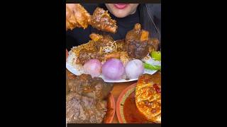 Mutton curry and chicken liver curry with rice mukbang indiafoodeatingshow eatingshowmuttoncurry [upl. by Jorge]