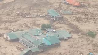 Thame village Khumbu Nepal  August 16 2024  Suspected GLOF causes severe flooding [upl. by Ric]