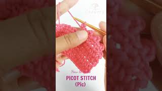 Picot Stitch  The Easiest Way To Crochet Pic  Tusuk Picot  Pelan amp Jelas shorts [upl. by Bluma403]