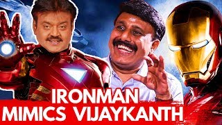 LOL 😂  Ironman Hilariously Imitates Vijaykanth  Dubbing Artist Ravishankar Interview  Avengers [upl. by Algar]