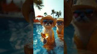 Cat Beach party vibes shorts short viral trending [upl. by Carn516]