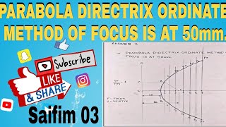 PARABOLA DIRECTRIX ORDINATE METHOD OF FOCUS IS AT 50mm IN HINDI Saifim 03 Saifim03 [upl. by Nylg]