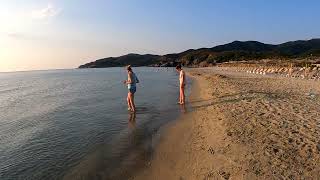 Griechenland Sarti Strand ein frühmorgendlicher Spaziergang um 0630 Uhr [upl. by Mundford]