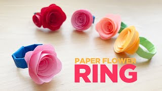 Paper Rings  DIY Paper Flower Rings  How to Make a Paper Ring with Paper Flowers Tutorial [upl. by Rosabella490]