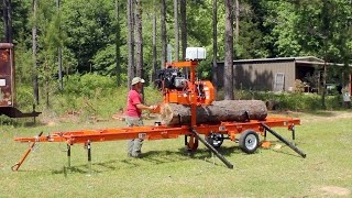 First Log EVER on the Wood Mizer LT15GO Sawmill [upl. by Bush692]