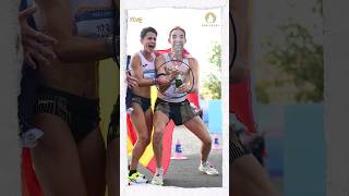 JJOO PARIS2024 Histórico ORO de ÁLVAROMARTÍN y MARÍAPEREZ en el RELEVO de MARATÓN MIXTO [upl. by Nairot]