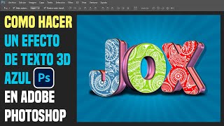 Como hacer un Efecto de Texto 3D Azul en Photoshop [upl. by Nymzaj]