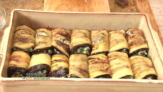 stuffed eggplant rolls شرائح باذنجان محشية مع السلق والجبن samiras kitchen episode  107 part 1 [upl. by Gram]